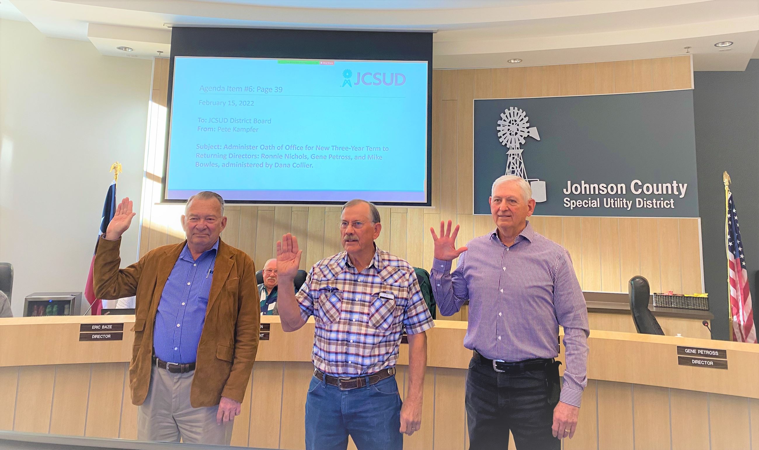 Board Members being sworn in to office for 2022