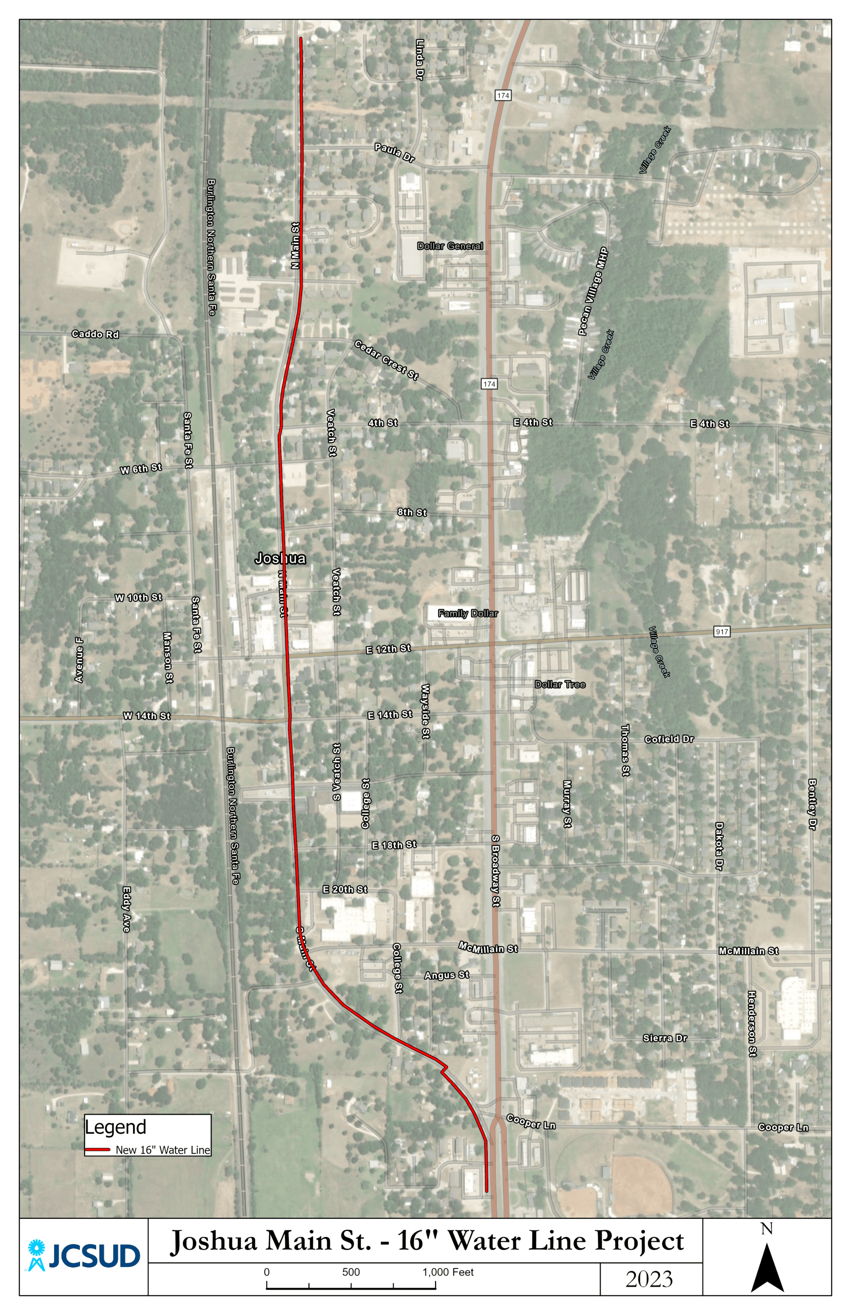 Joshua Main Street Project Map
